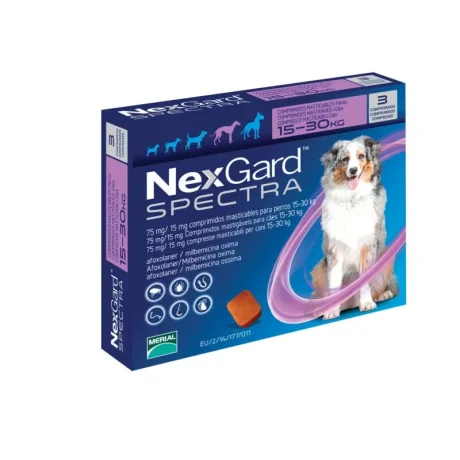 NexGard Spectra 15 - 30kg, Αντιπαρασιτικό μασώμενο δισκίο για Σκύλους, 1 χάπι