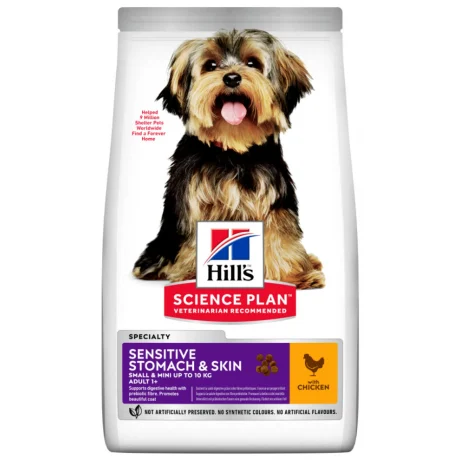 Hill's Science Plan Adult Small & Mini Sensitive Stomach & Skin 1.5kg με κοτόπουλο