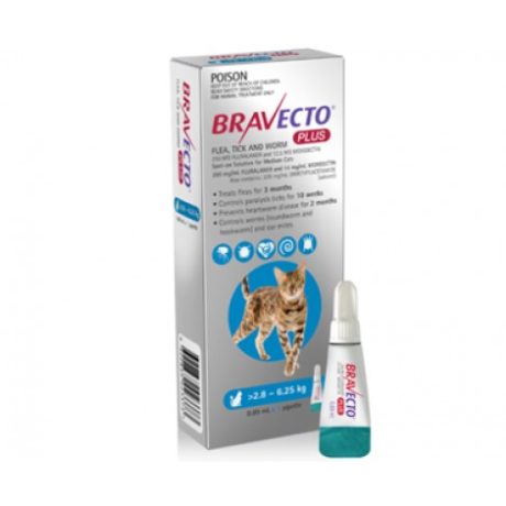 Bravecto Plus Spot-On Medium Cat 2.8-6.25kg