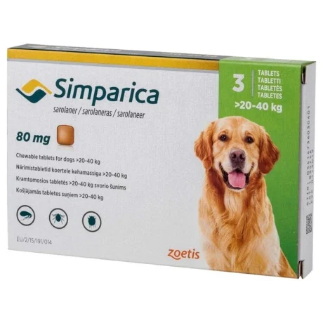 Simparica 80mg 20-40Kg Τεμάχια 3 Χάπια