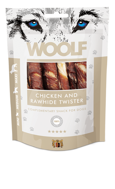 Woolf Snacks Chicken & Rawhide Twister 100gr
